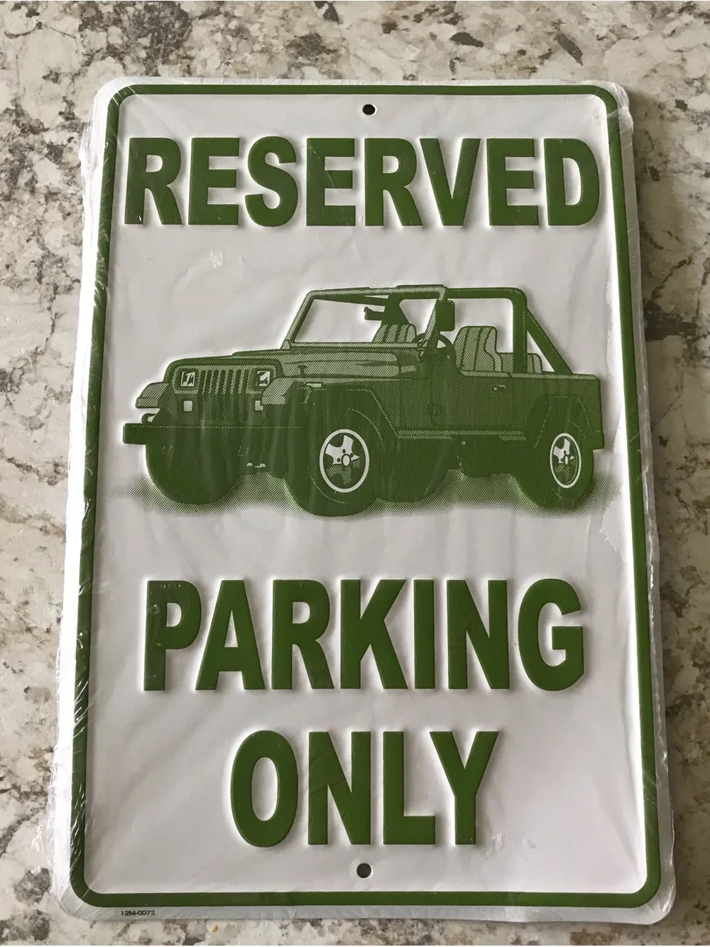 Reserved Parking Only Sign - Green and White